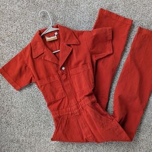 Big Bud Press Short Sleeve Jumpsuit Red XXS